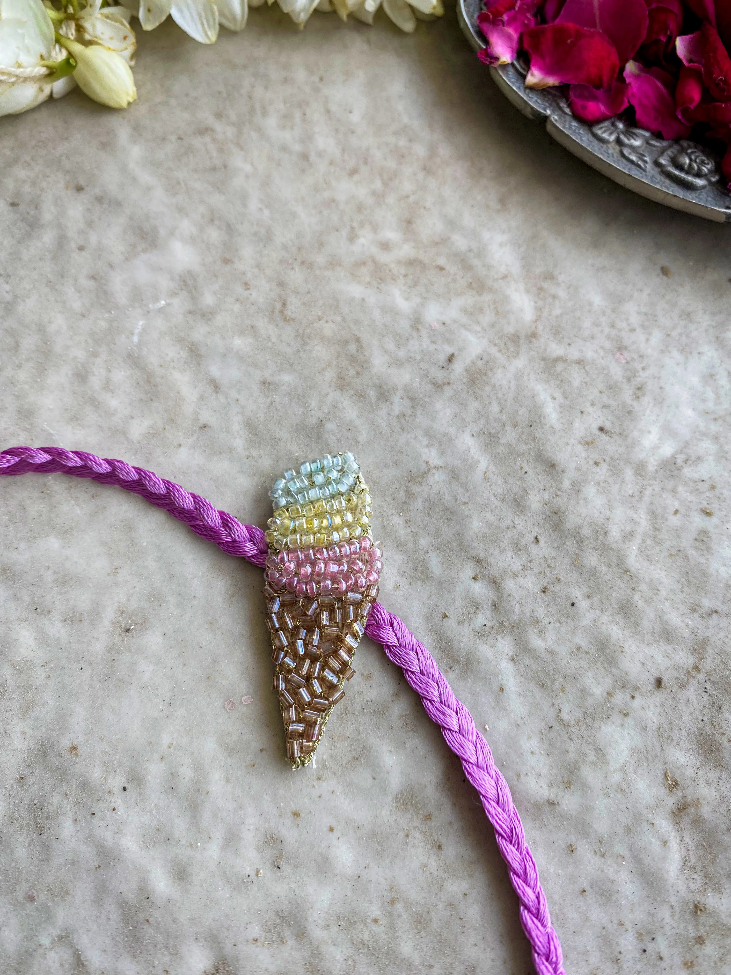 Ice cream Embroidered Rakhi