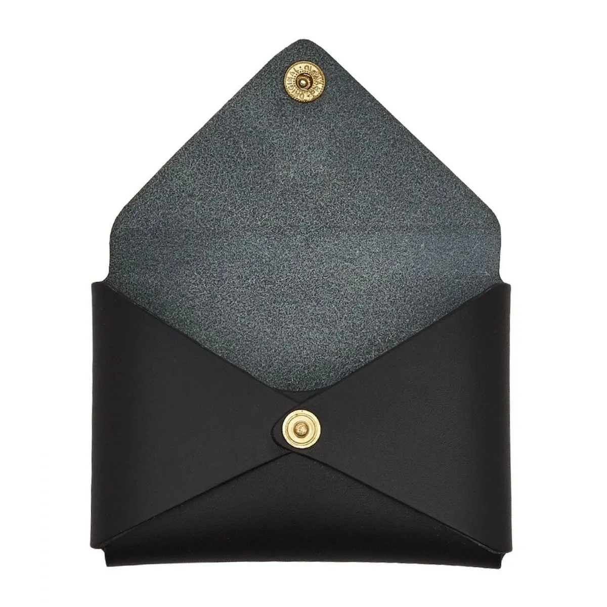 Il Bisonte Black Snap Envelope Leather Card Case