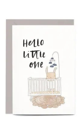 In The Daylight - Hello Little One - Baby Crib - Greeting Card