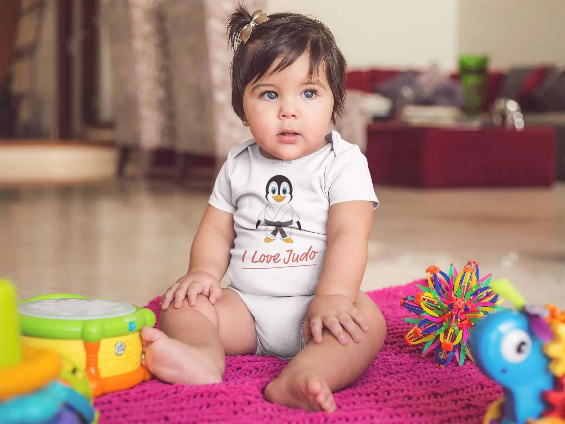 Judo Baby Bodysuit Penguin - I Love Judo