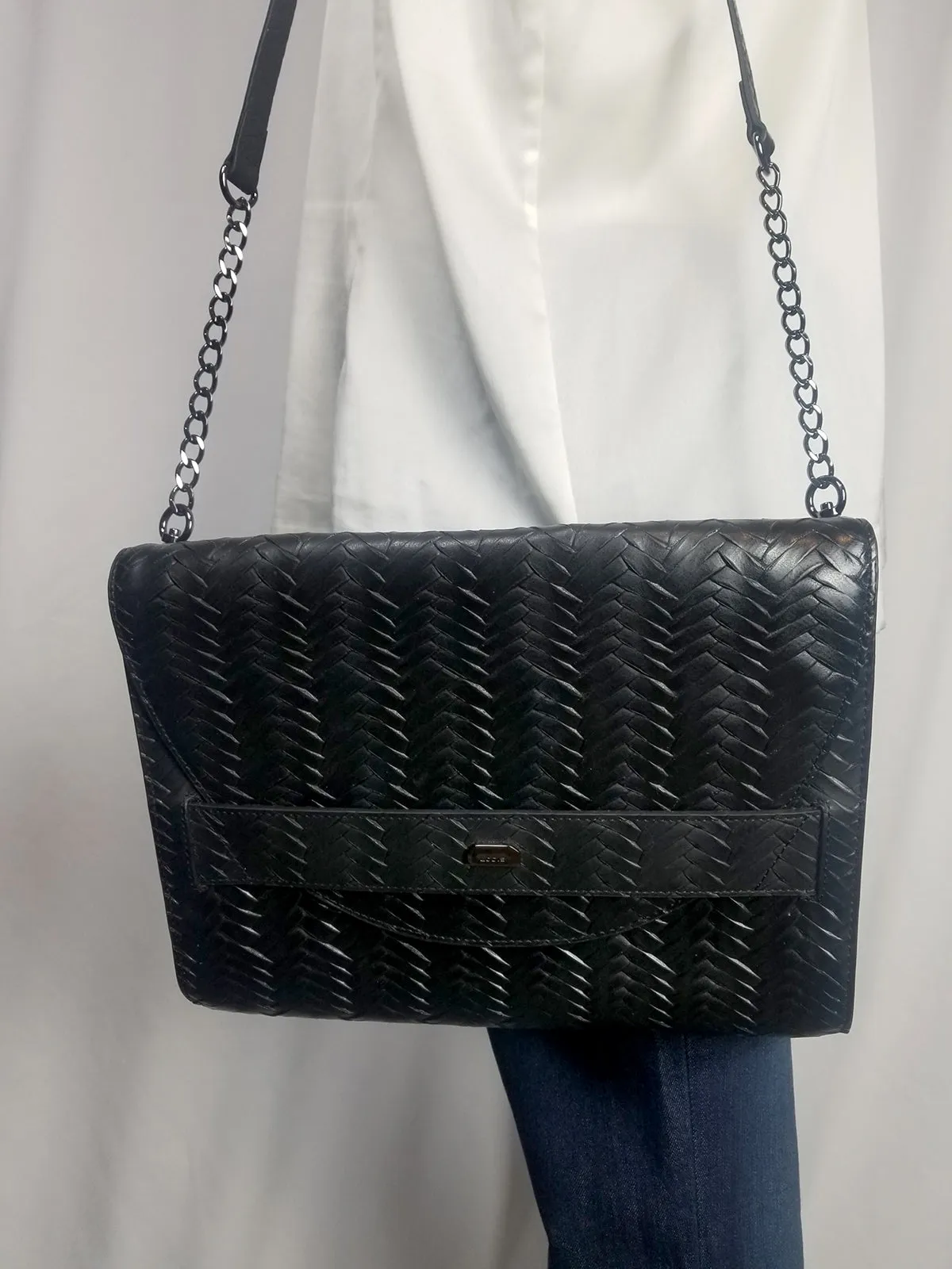 Lodis Black Woven Envelope Purse NWOT