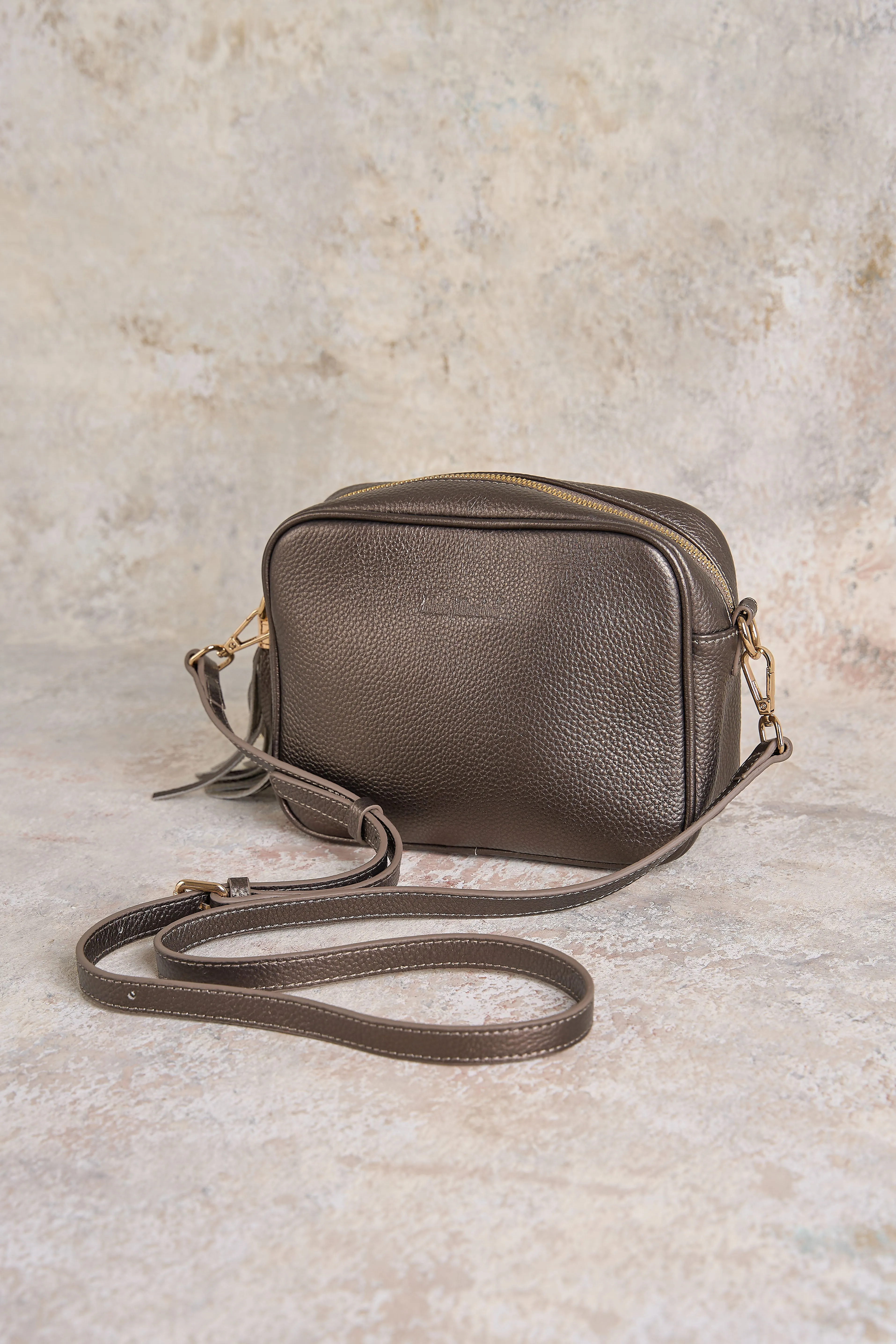 Luna Metallic Leather Camera Bag