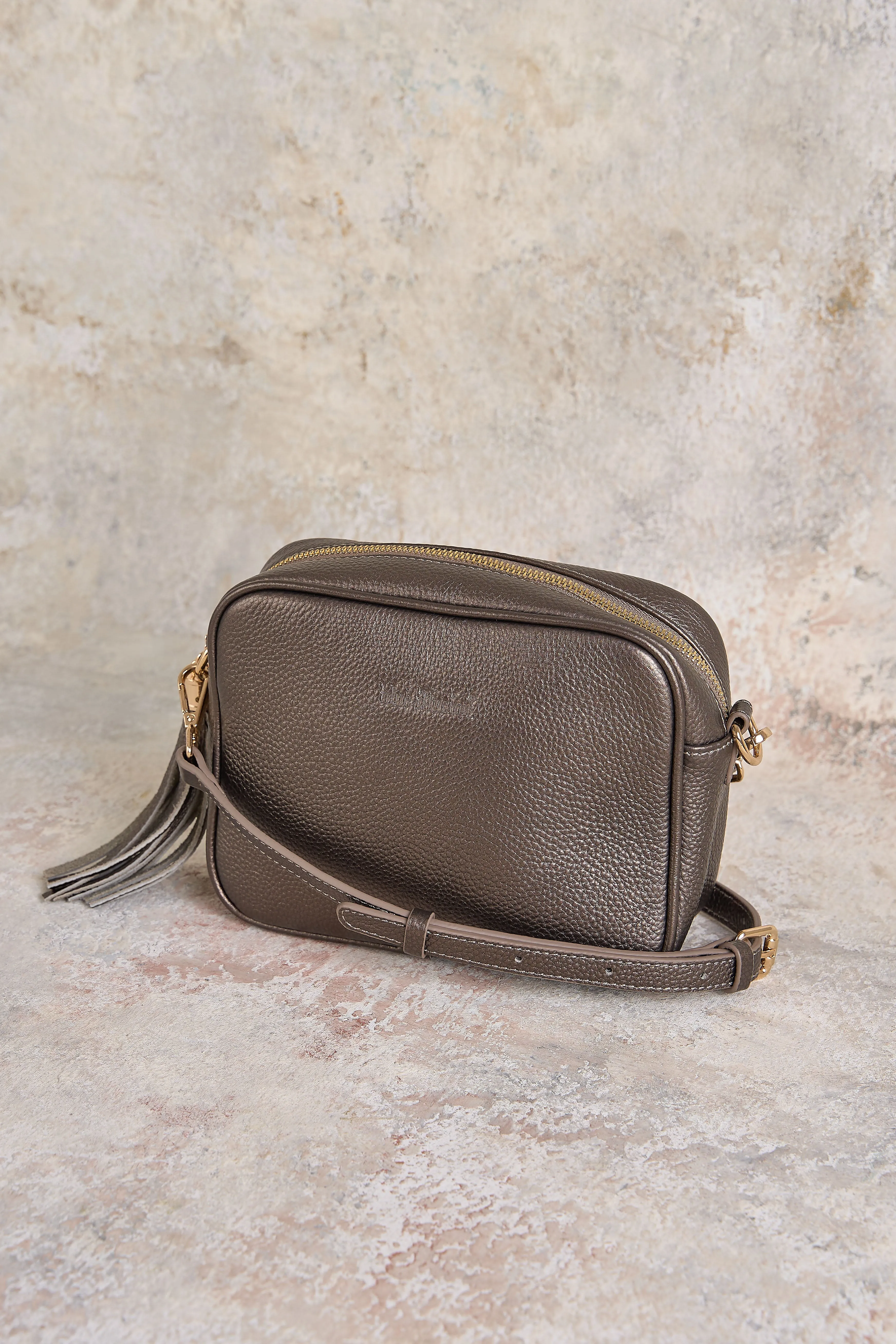 Luna Metallic Leather Camera Bag