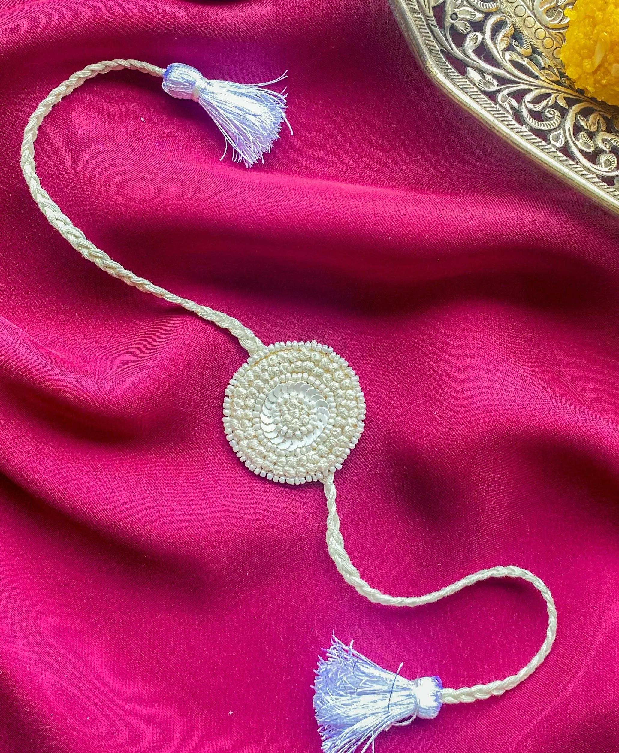 Magnolia Embroidered Rakhi