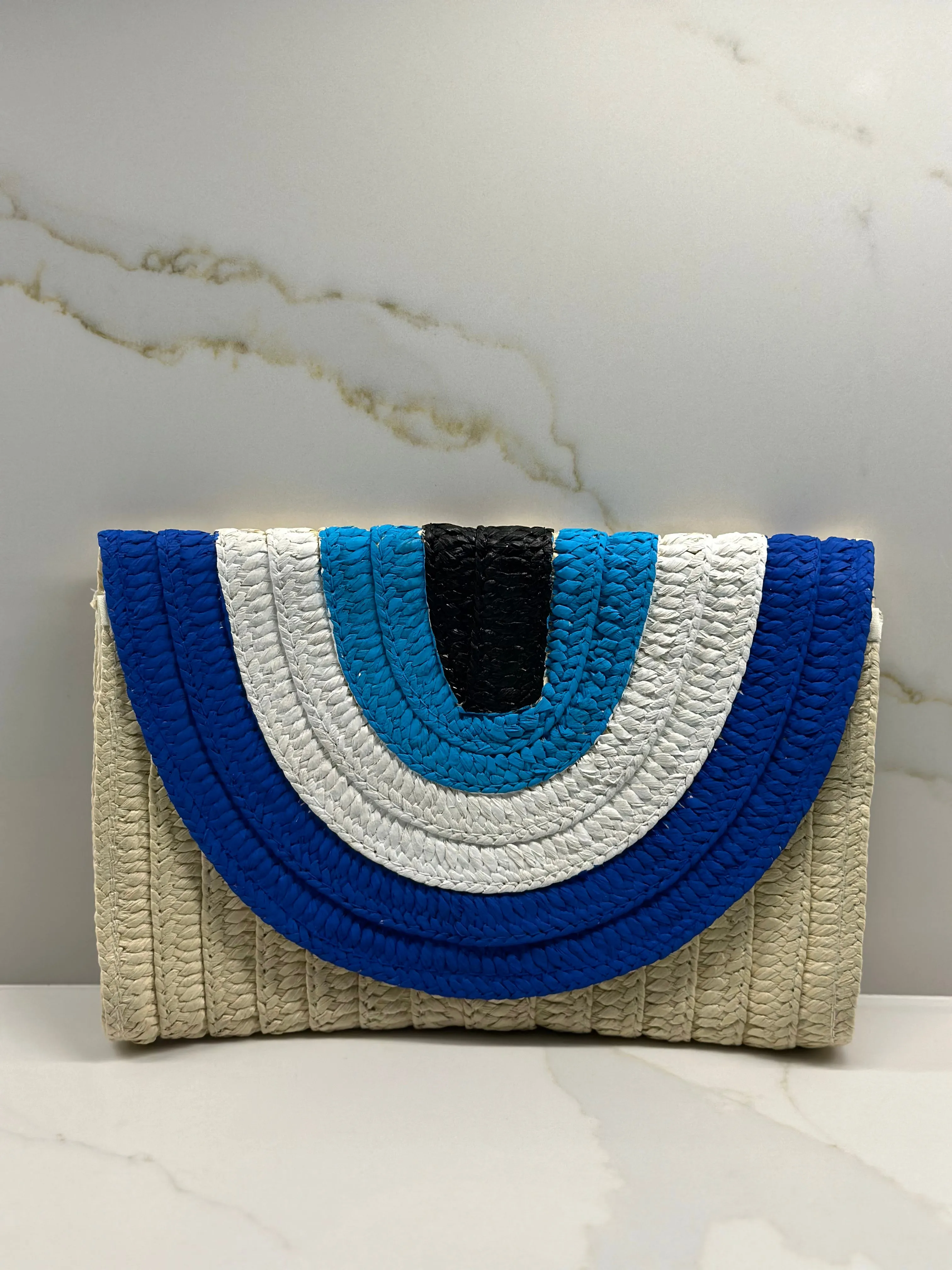 Mati Eye Straw Clutch Bag