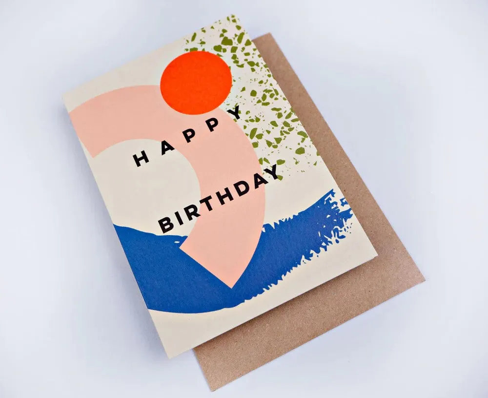 Memphis Brush Birthday Card