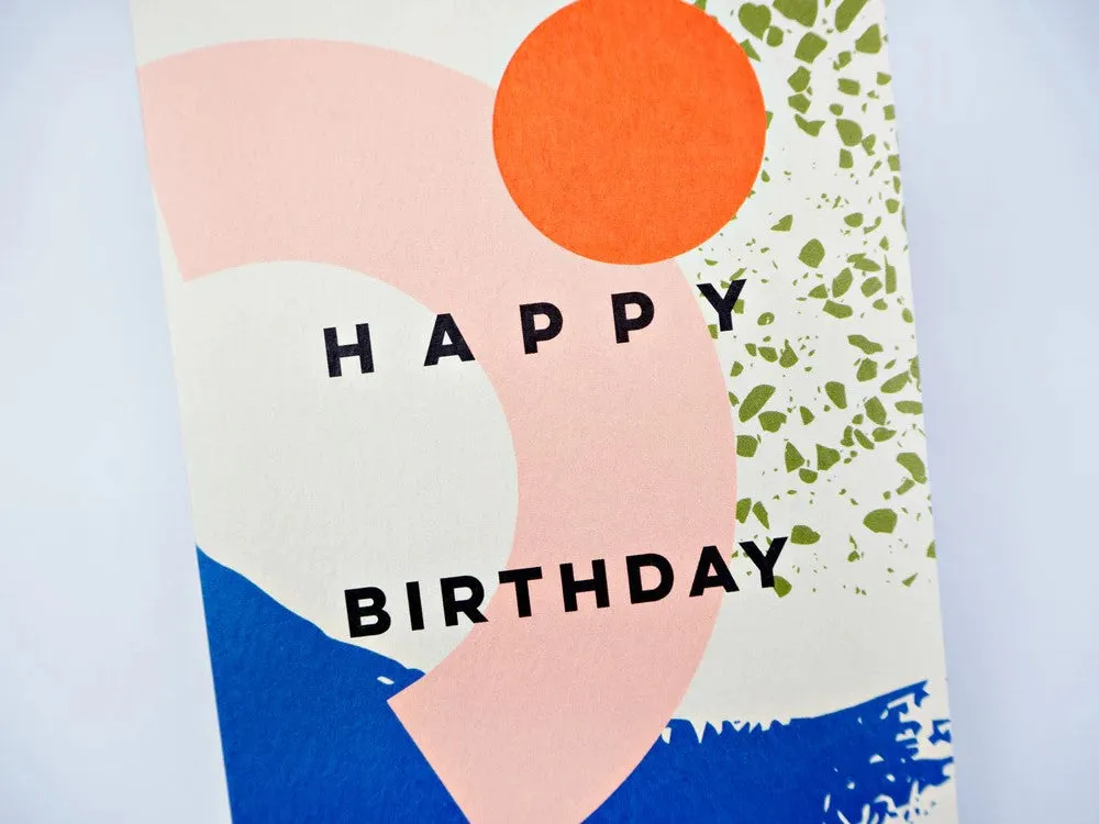 Memphis Brush Birthday Card