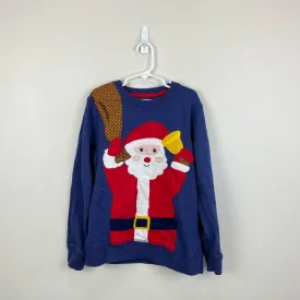 Mini Boden Navy Father Christmas Front & Back Sweatshirt 8-9 Years