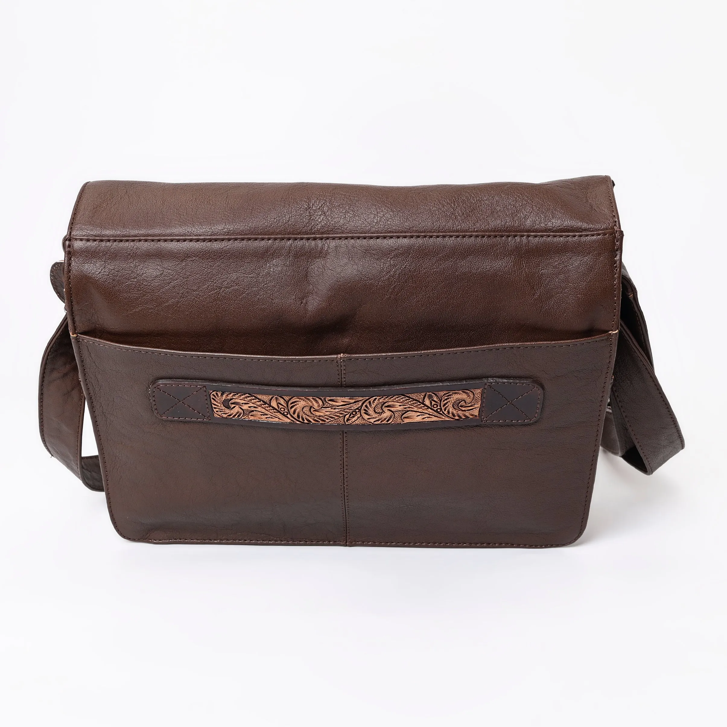 Montana West Genuine Oil Calf Leather Laptop Messenger Bag