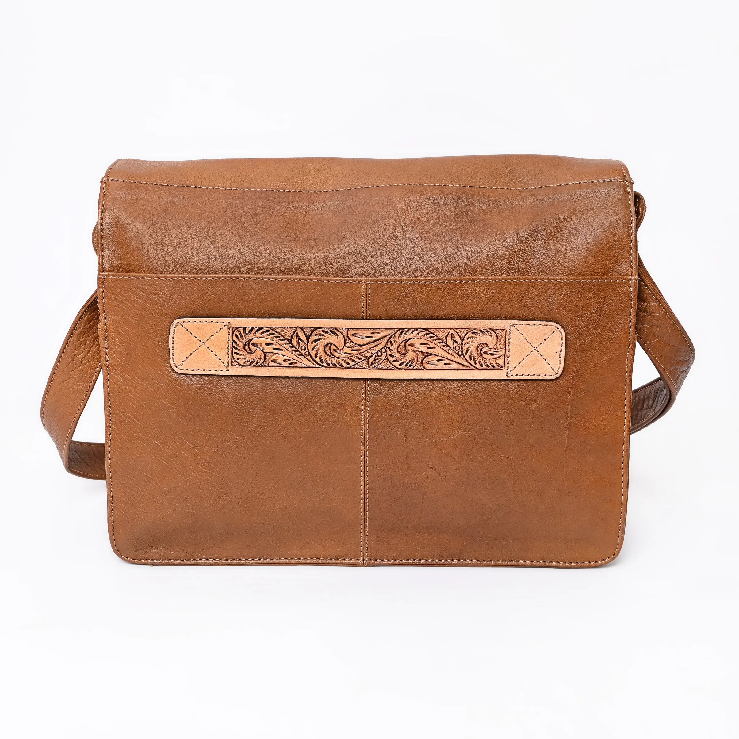 Montana West Genuine Oil Calf Leather Laptop Messenger Bag