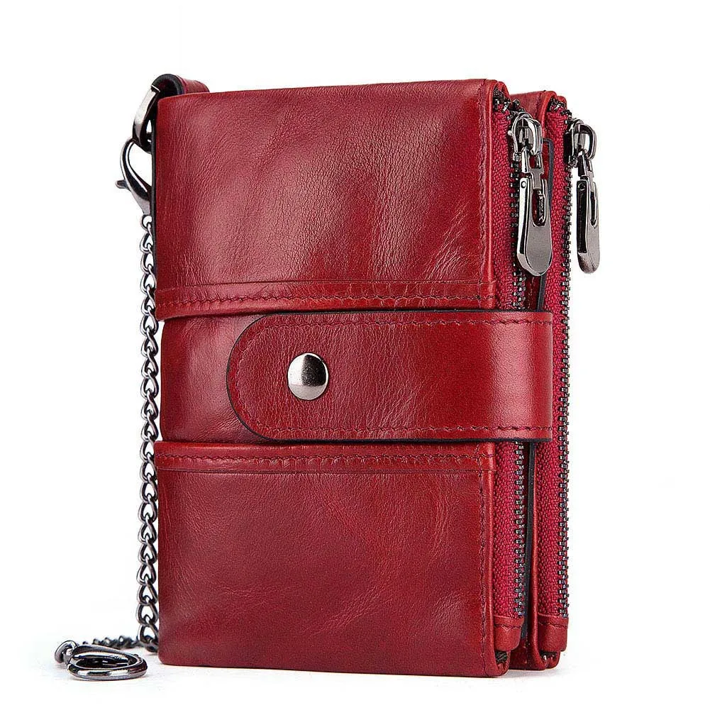 Multifunction Retro Zipper Leather Men's Wallet