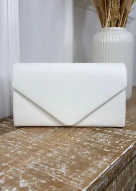 Myrtle White Envelope Clutch