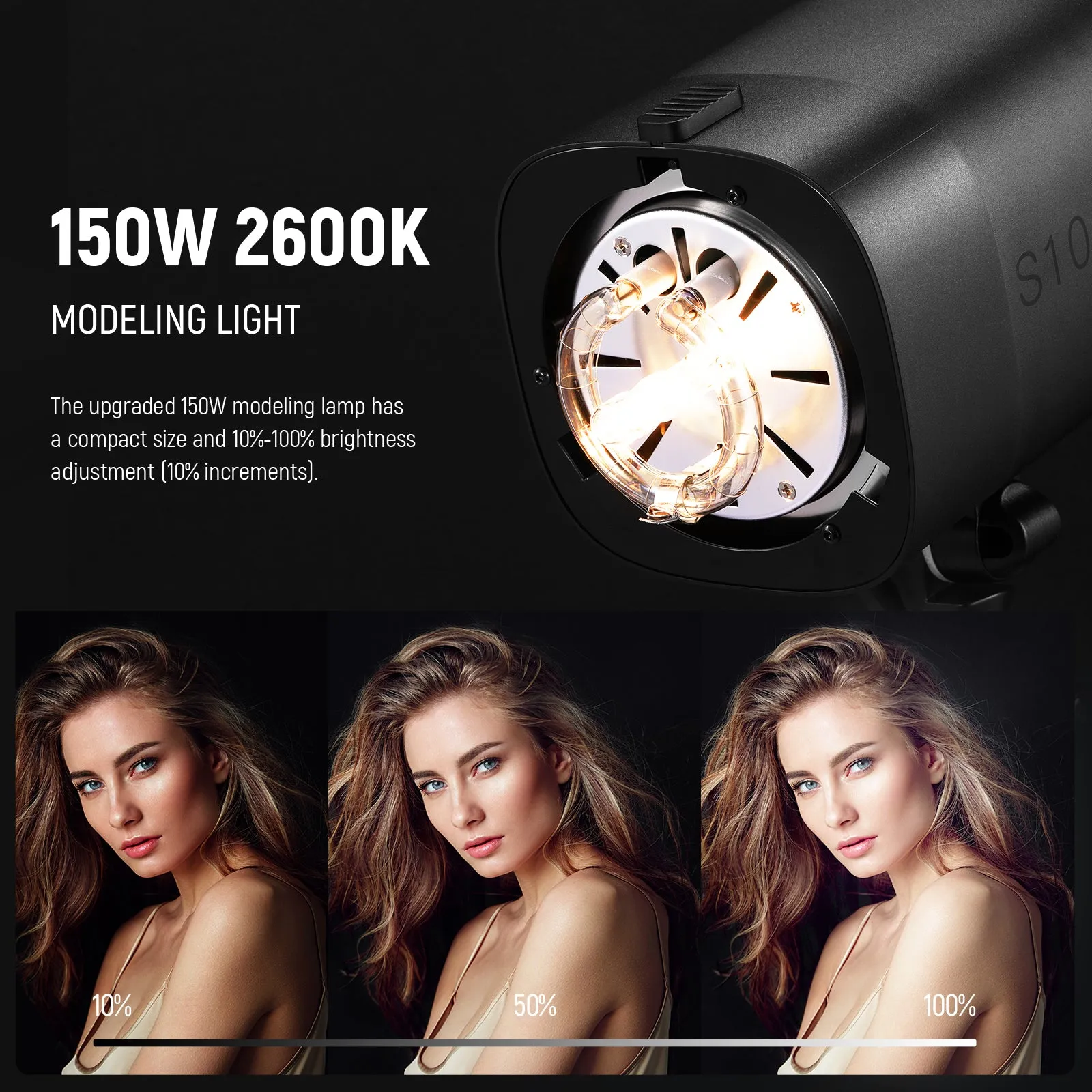 NEEWER 2 Pack S101-400W PRO 800Ws Studio Monolight Flash Light Kit