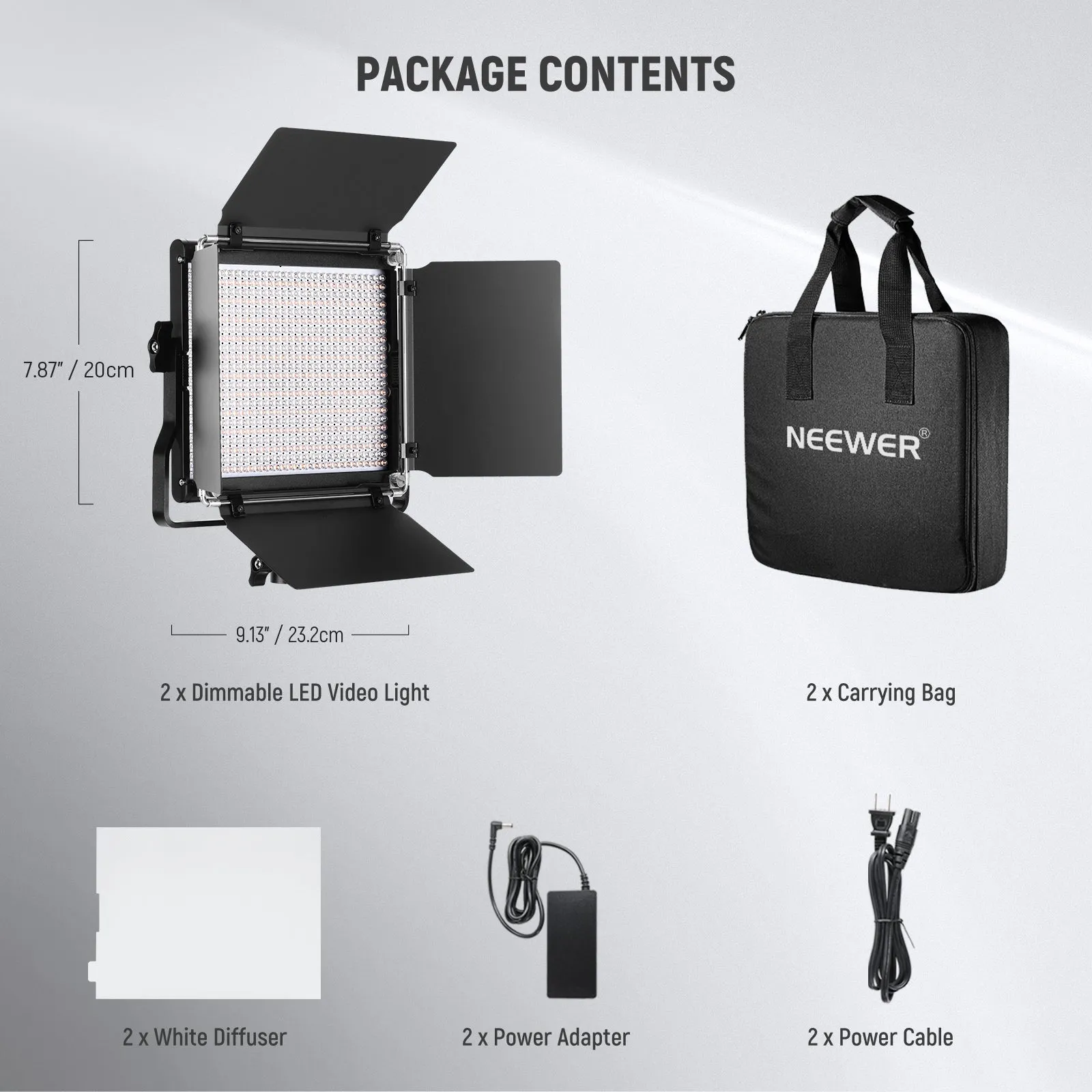 NEEWER 2 Packs NL660 Bi-Color LED Video Lights