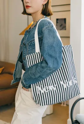 New York Canvas Tote - Stripes