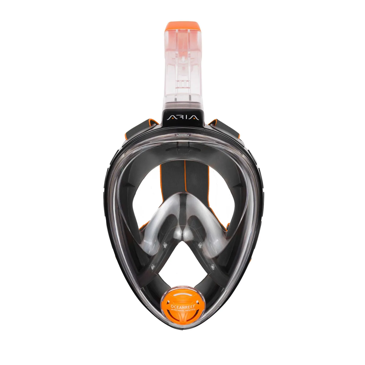 Open Box Ocean Reef Full Face Snorkel Mask - Black/Clear,Small/Medium