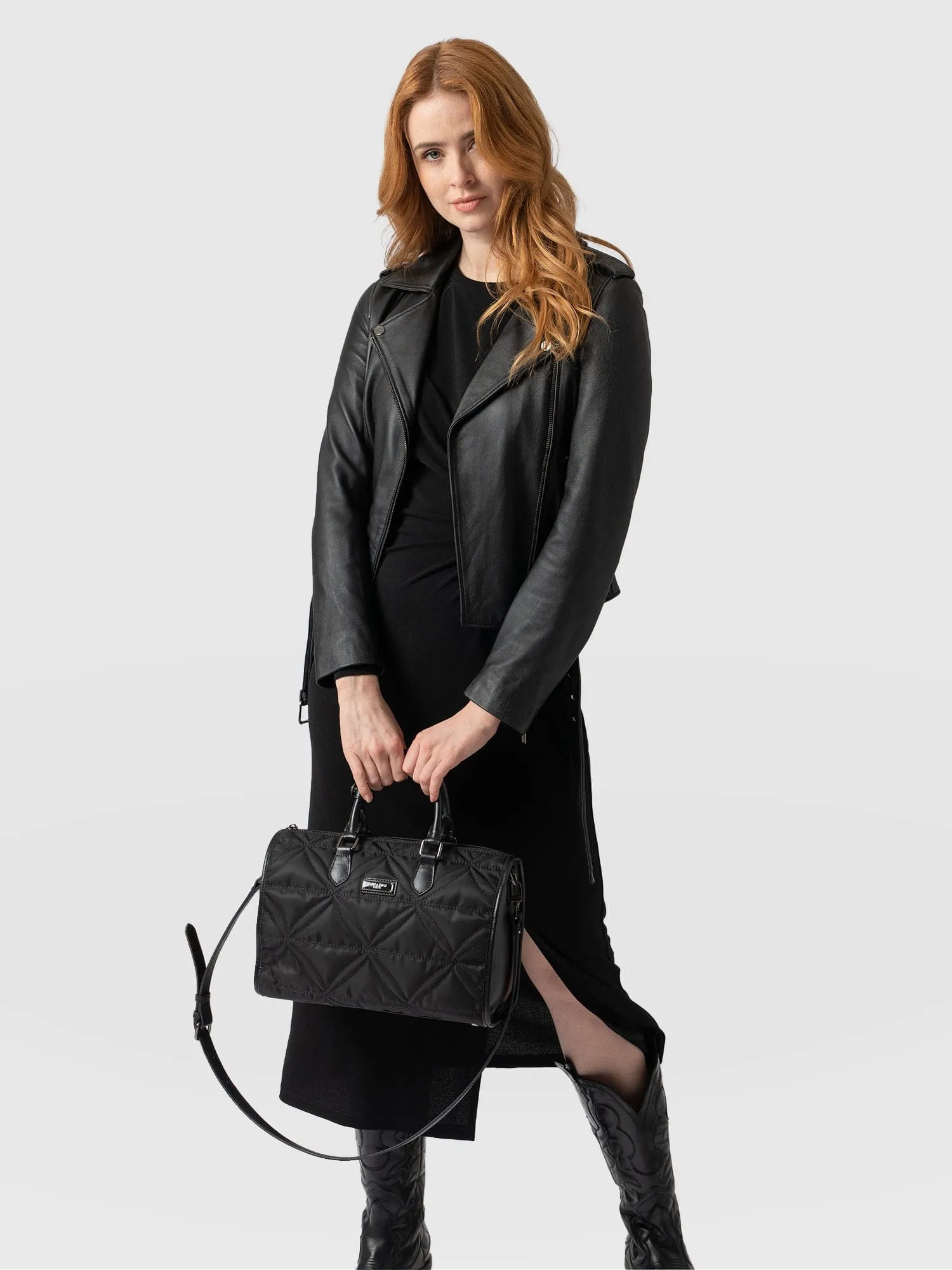 Quilted Maeve Duffle Bag - Black