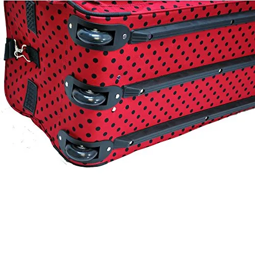 "E-Z Roll" 30" Fashionable Polka Dots Rolling Duffel Bag with 3 Colors (Red/Black Dots)