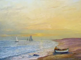 "Sunset on Nantucket" by Thomas Carleton - Marine Oil Painting