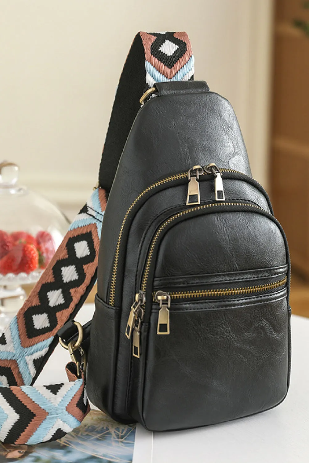 Sling Bag With Contrast Strap