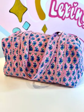 SMALL QUILTED DUFFEL IN PINK