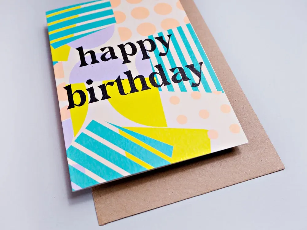 Spots   Stripes Birthday Card