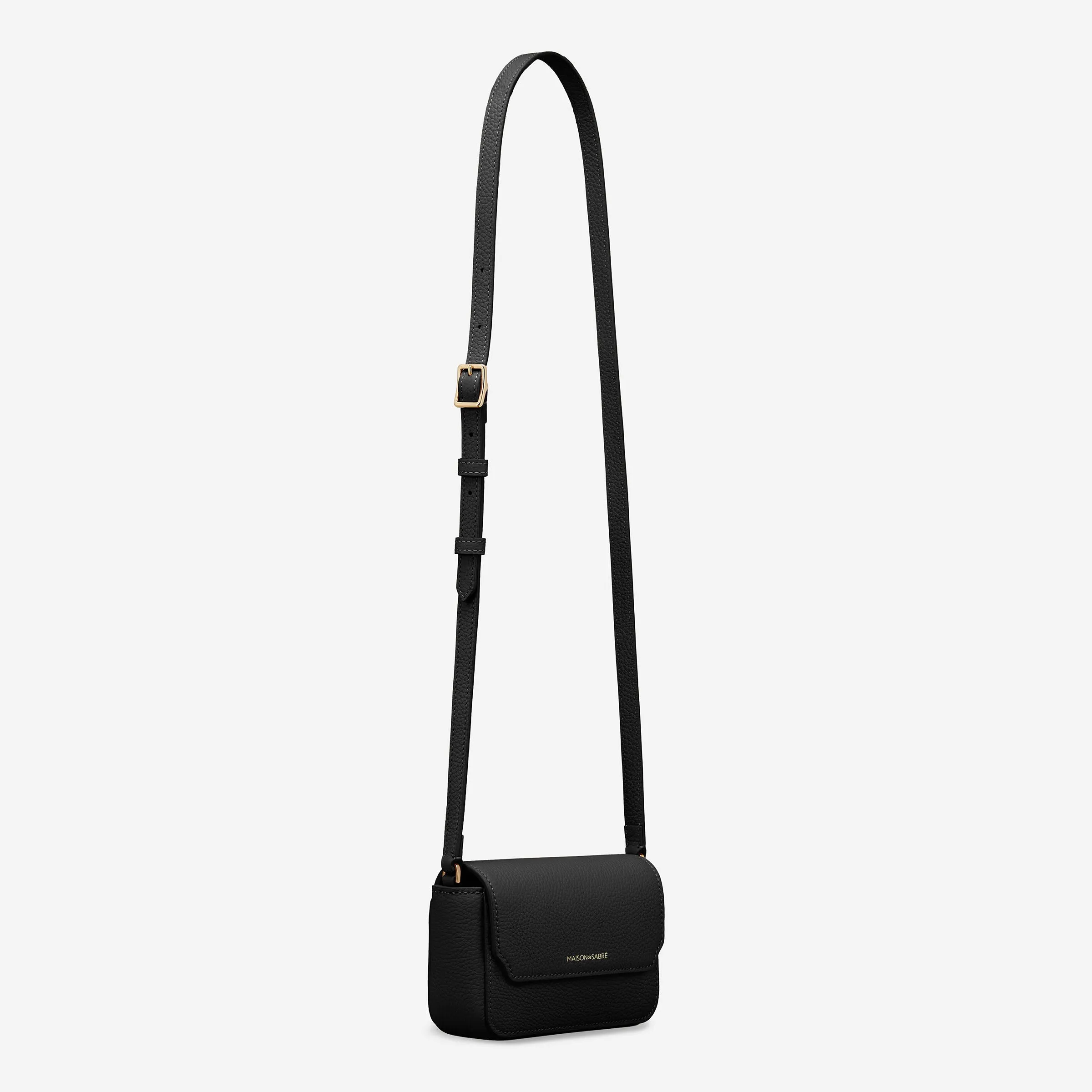 The Micro Flap Bag - Black Caviar