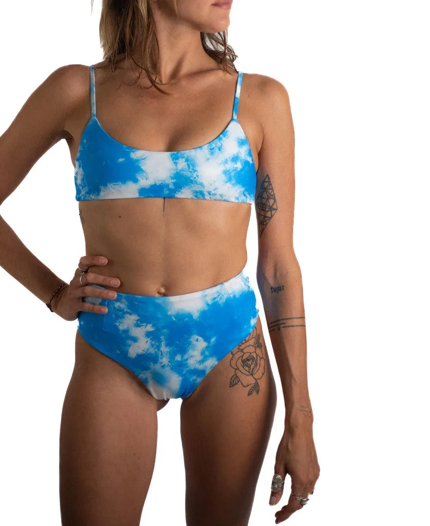 Tully High Rise Bikini Bottom | Tie Dye Blue