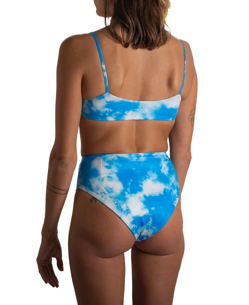 Tully High Rise Bikini Bottom | Tie Dye Blue