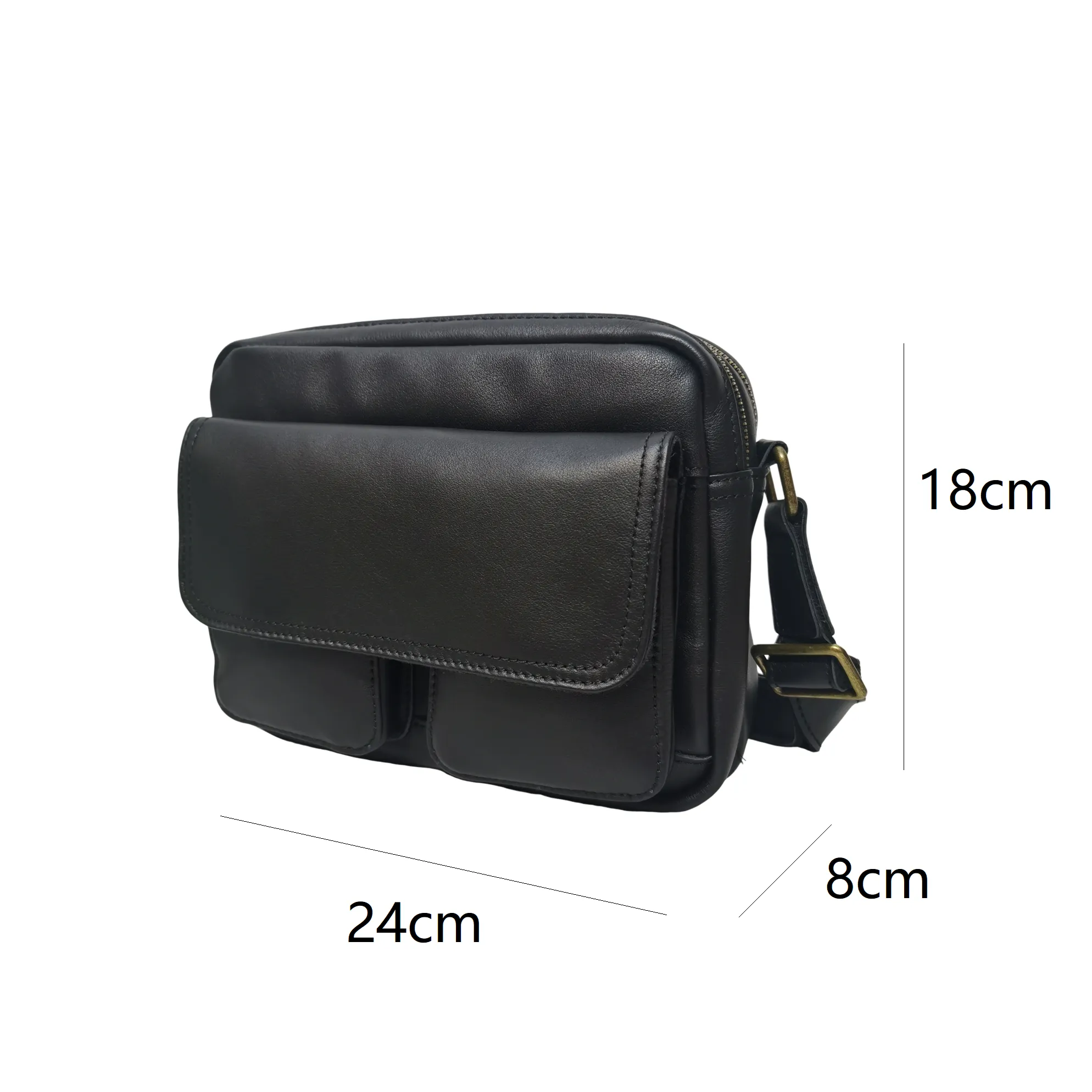 Unisex genuine cowhide leather sling bag Poches messenger design