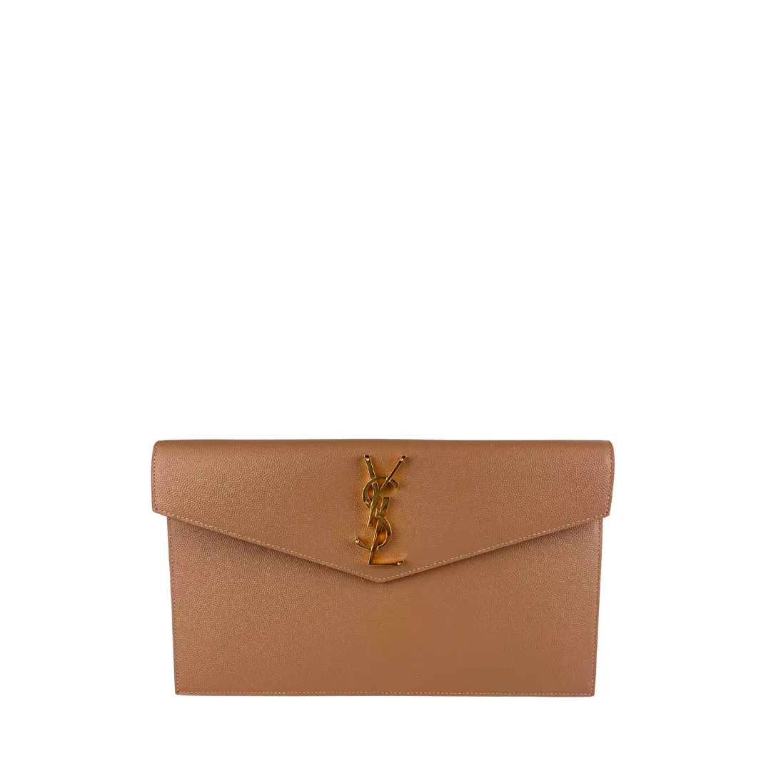 YSL Dark Beige Uptown Clutch