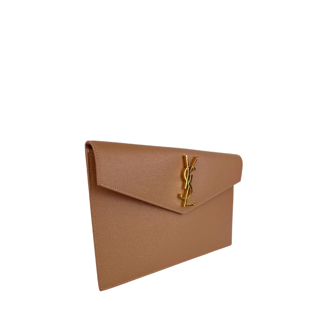 YSL Dark Beige Uptown Clutch