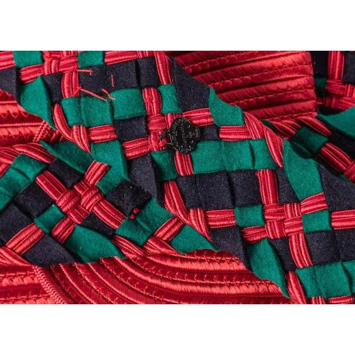 YVES SAINT LAURENT Red Green Passementerie Tassel Belt Bag Ysl, 1990s